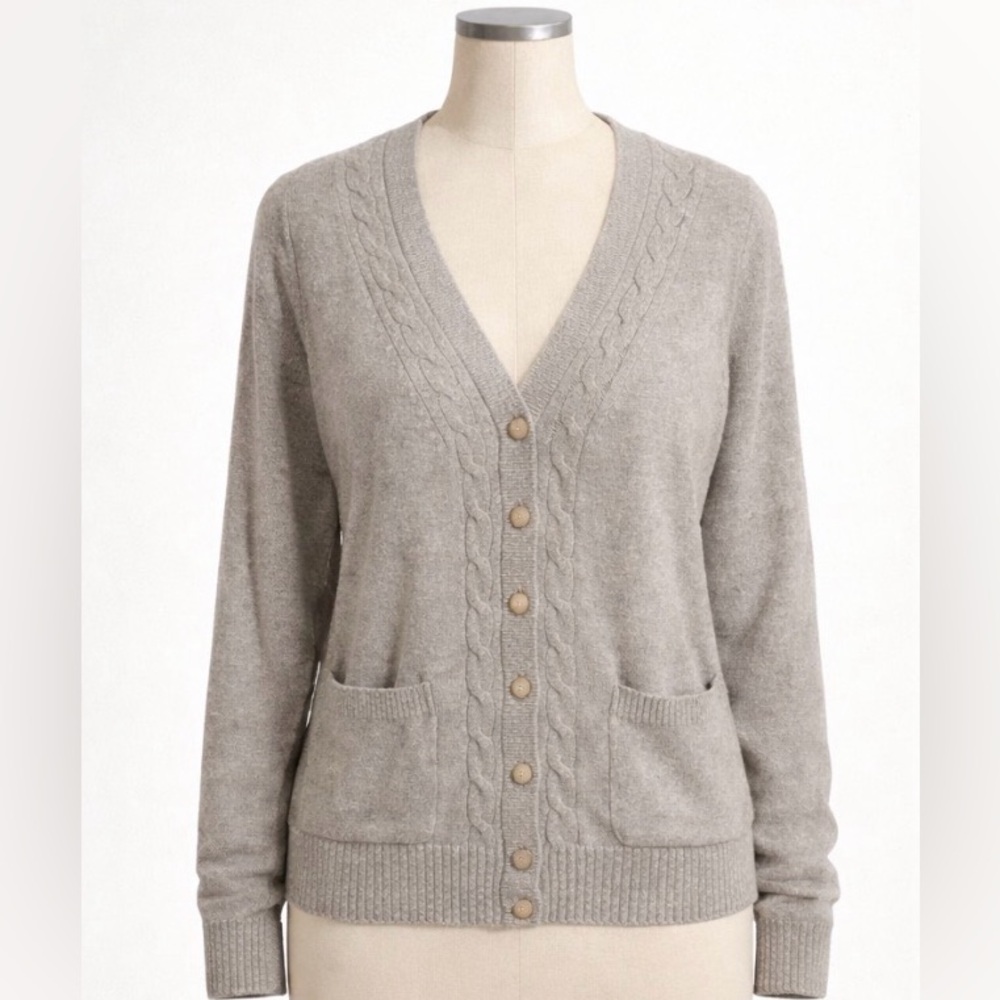 Daisy Light Gray Button-Up Cardigan
